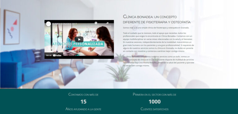 diseño web Clínica Bonadea